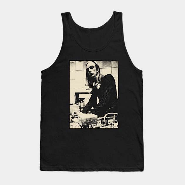 Brian Eno Cool - Vintage Pencil Drawing Style Tank Top by keemwildman